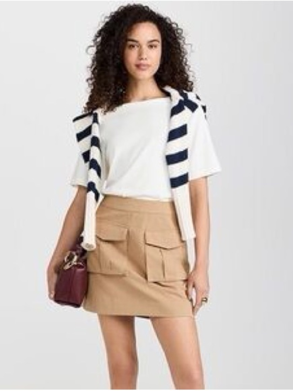 Veronica beard elowyn white khaki mixed dress